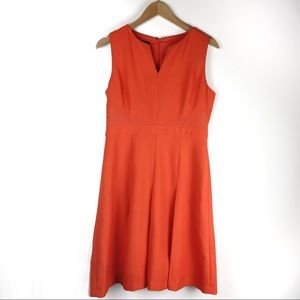 NINE WEST Mesh A Line Sleeveless Orange Dress Sz 2